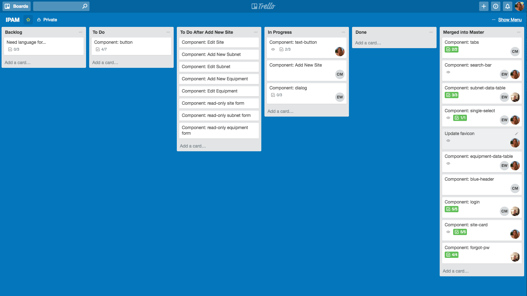 IPAM Trello board